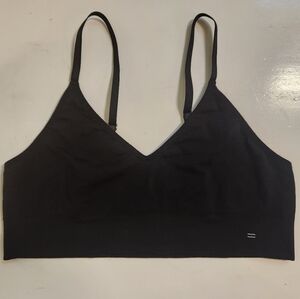 Branwyn Merino Wool Bralette – Black – Size Large – Lightweight & Breathable
